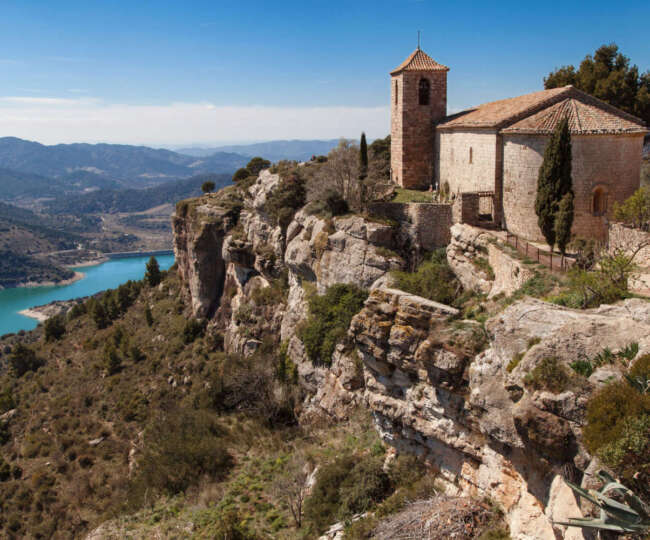 Lake and Church of Siurana, Catalonia, Spain